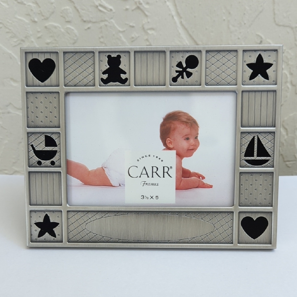 NEW Carr Pewter Baby Icons 3.5" x 5" Photo Frame